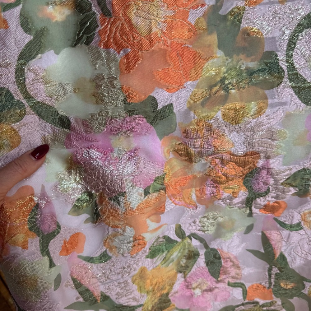 NWT Adrianna Papell Multi Floral Jacquard Midi Dress Sz 6 - Picture 13 of 16